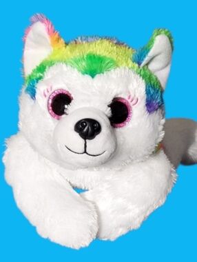 Rare Ty Classic Great Wolf Lodge Robin Rainbow Wolf Plush Stuffed Animal 12"